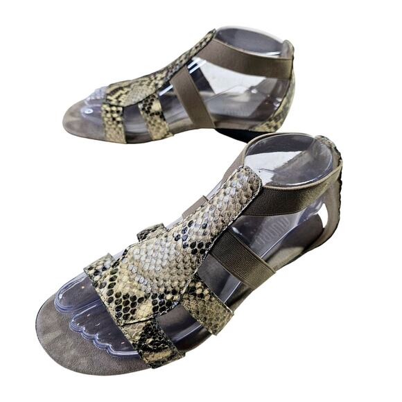 Munro American 6.5 W Zena Khaki Python Snakeskin Print perfect fit. Comfy Granny - Picture 1 of 13